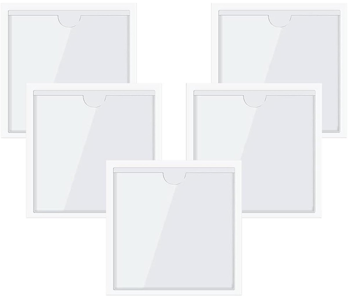 Dailygoods- Autobelastingschijfhouder 5 Stuks - Zelfklevende Vergunninghouders - PVC Badge Beschermer - Waterdicht - 10,5 x 10,5 cm - Geschikt voor Auto/Caravan - Vergunninghouder