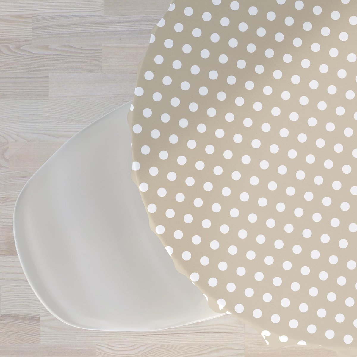 Dailygoods- Tafelkleed Rond 140 cm - PVC - Afwasbaar - Duurzaam - Stippen - Makkelijk schoon te maken - Tafelbedekking