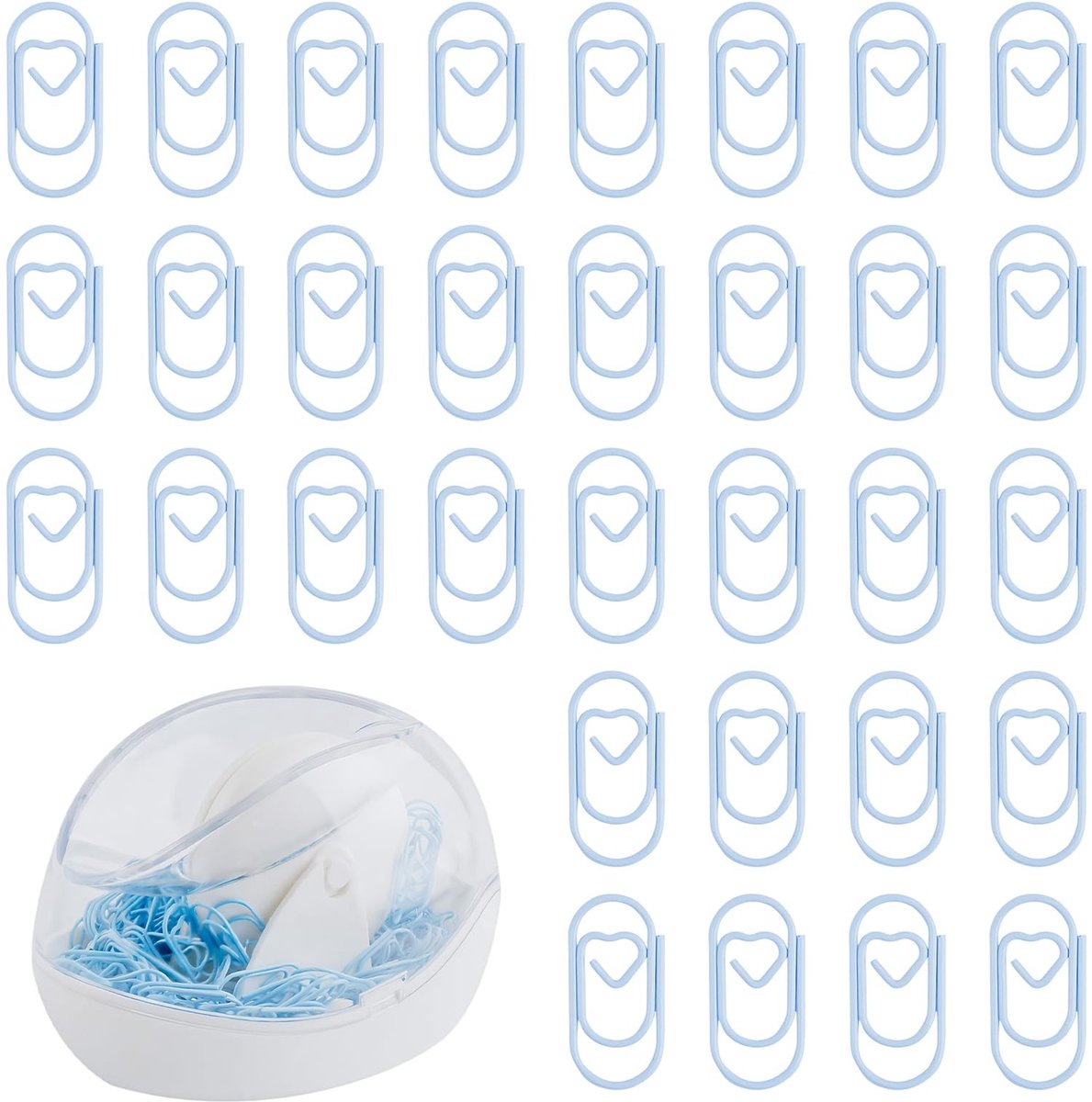 LIVIA HOME- Papiercliphouder Magnetisch - Dispenser voor Papierclips - Ronde Klemhouder - Antislip - Kunststof - 100 Paperclips - Paperclipdispenser