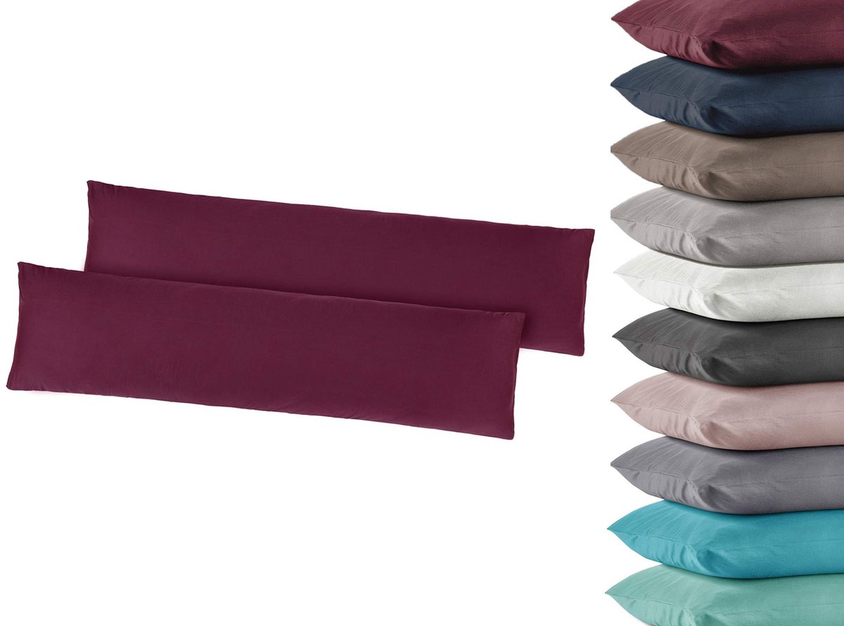 LIVIA HOME- Kussenslopen Set van 2 - 40 x 145 cm - 100% Katoen - Jersey - Machinewasbaar -