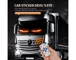 Hoge kwaliteit Grote Devil Eyes - LED-strip 200 x 17cm 5 - 36 Volt voor auto's/vrachtwagens/SUV's -, aanpasbare voorruitdecoratie met app-bediening, IP68 waterdicht, USB-voeding