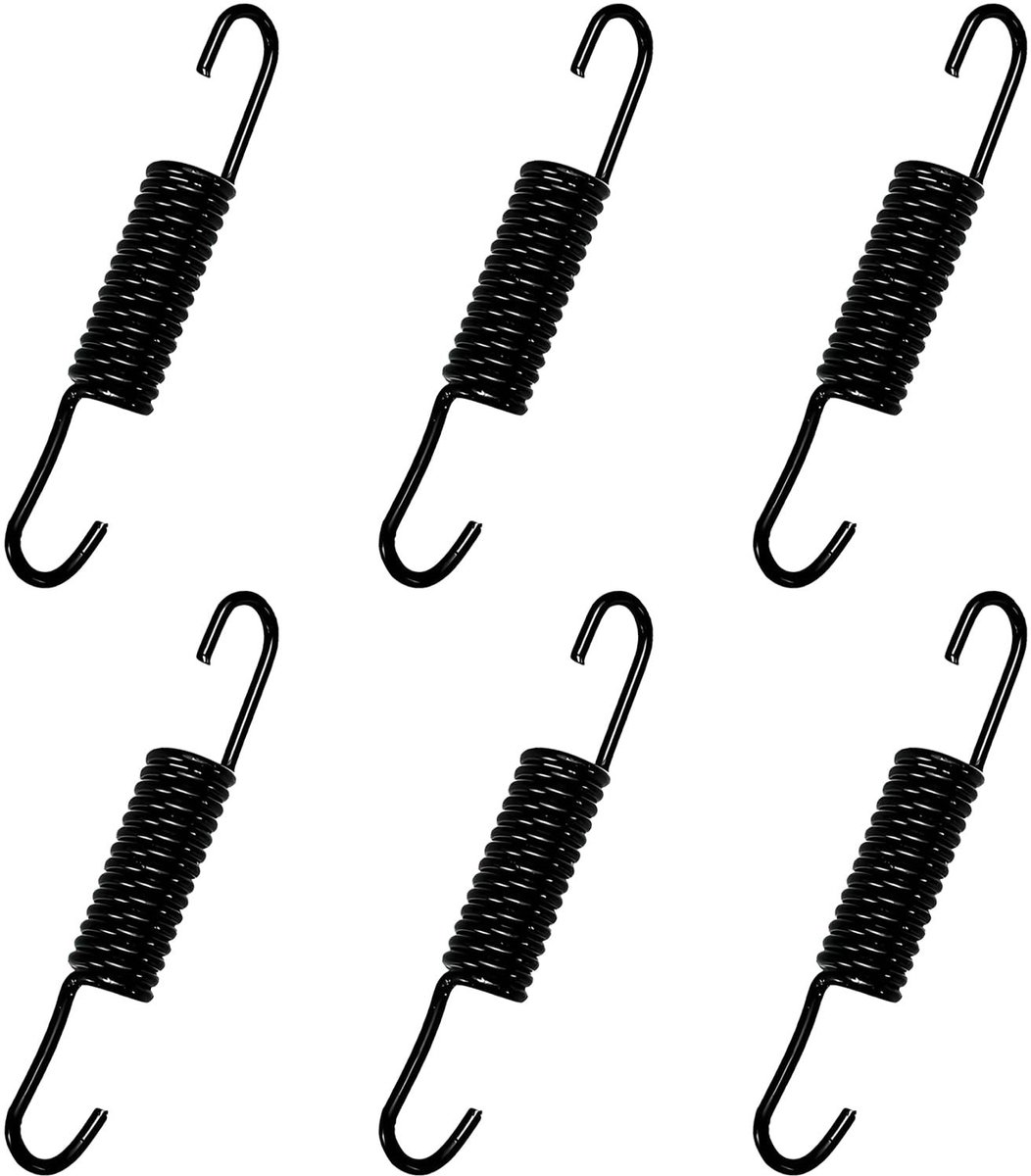 Dailygoods- Spanveren 11 cm - 6 Stuks - Roestvrij Staal - Buitendiameter 15 mm - Draaddiameter 3 mm - Hoge Elasticiteit - Trekveer