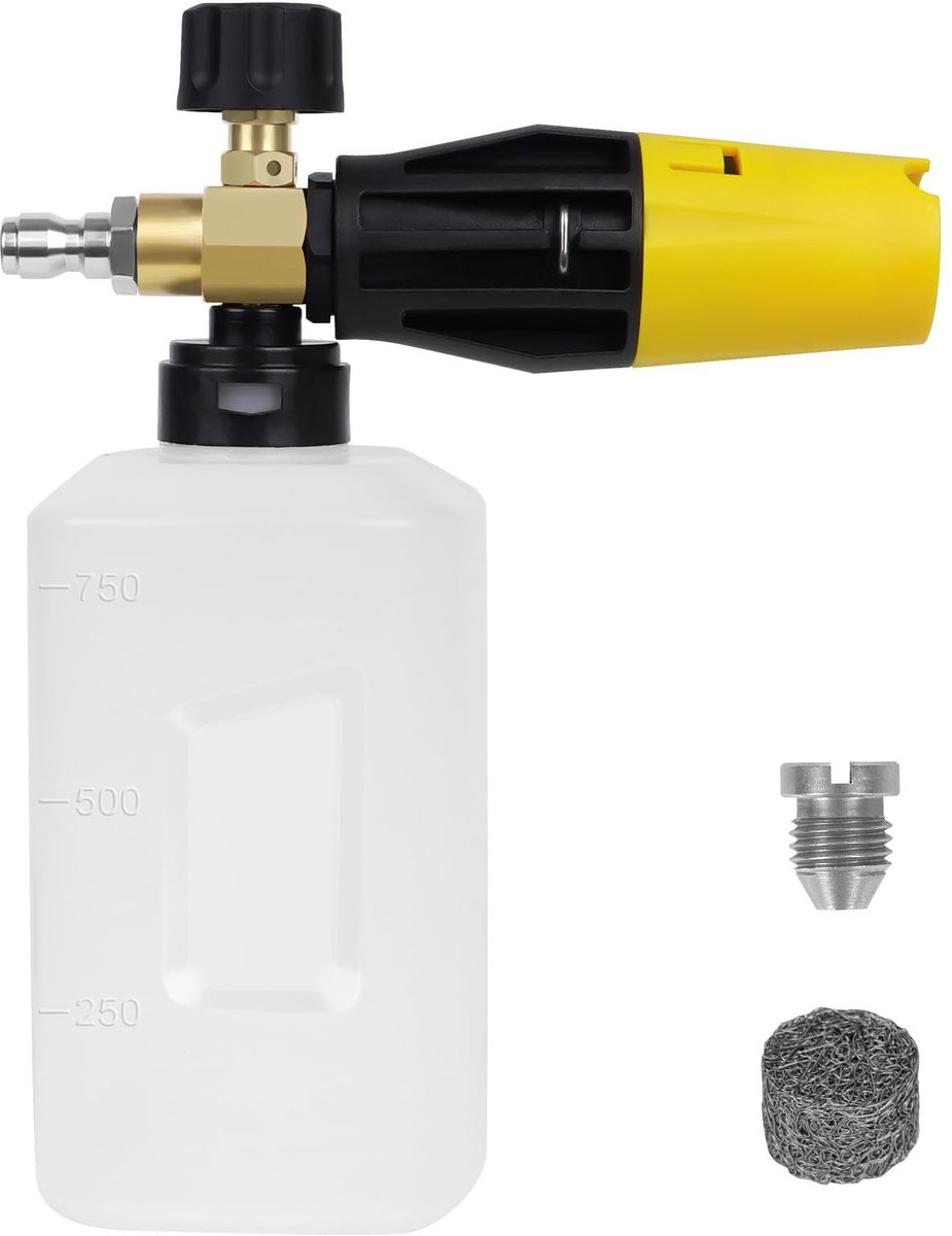 Dailygoods- Schuimkanon 1L - Verstelbare Sproeier - Foam Gun - Sneeuwschuim - 1/4" Snelkoppeling - Duurzame Constructie - Schuimlans