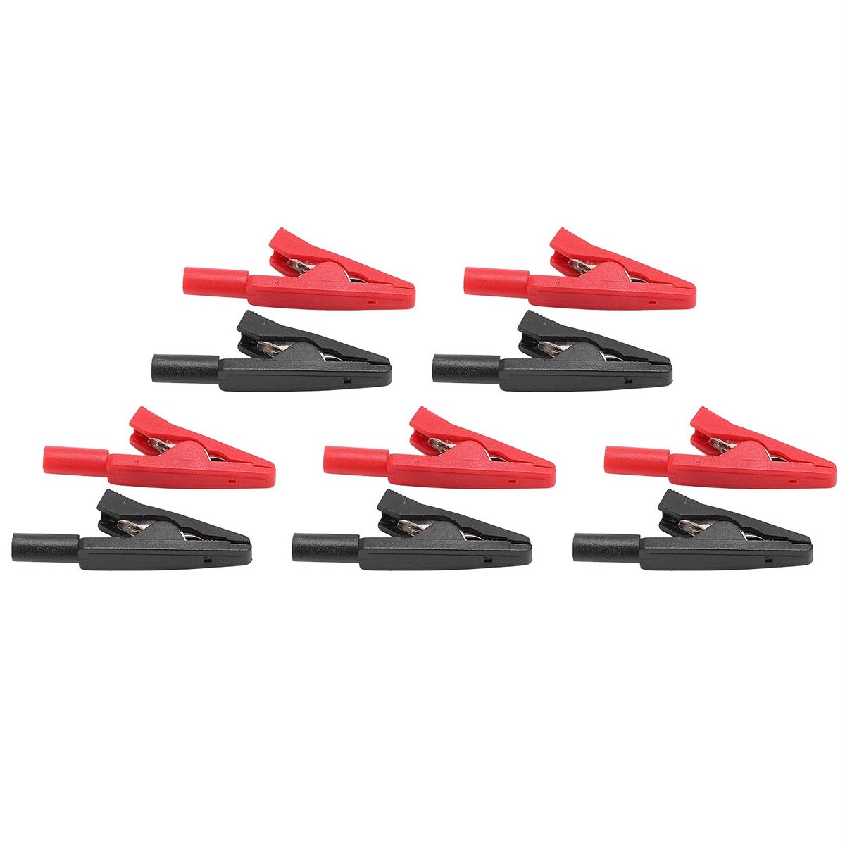Dailygoods - Alligator Clips - Isolatie - 5 Stuks - Rood en Zwart - Gator Clips - Perfect voor Elektrische Tests - U16 Model