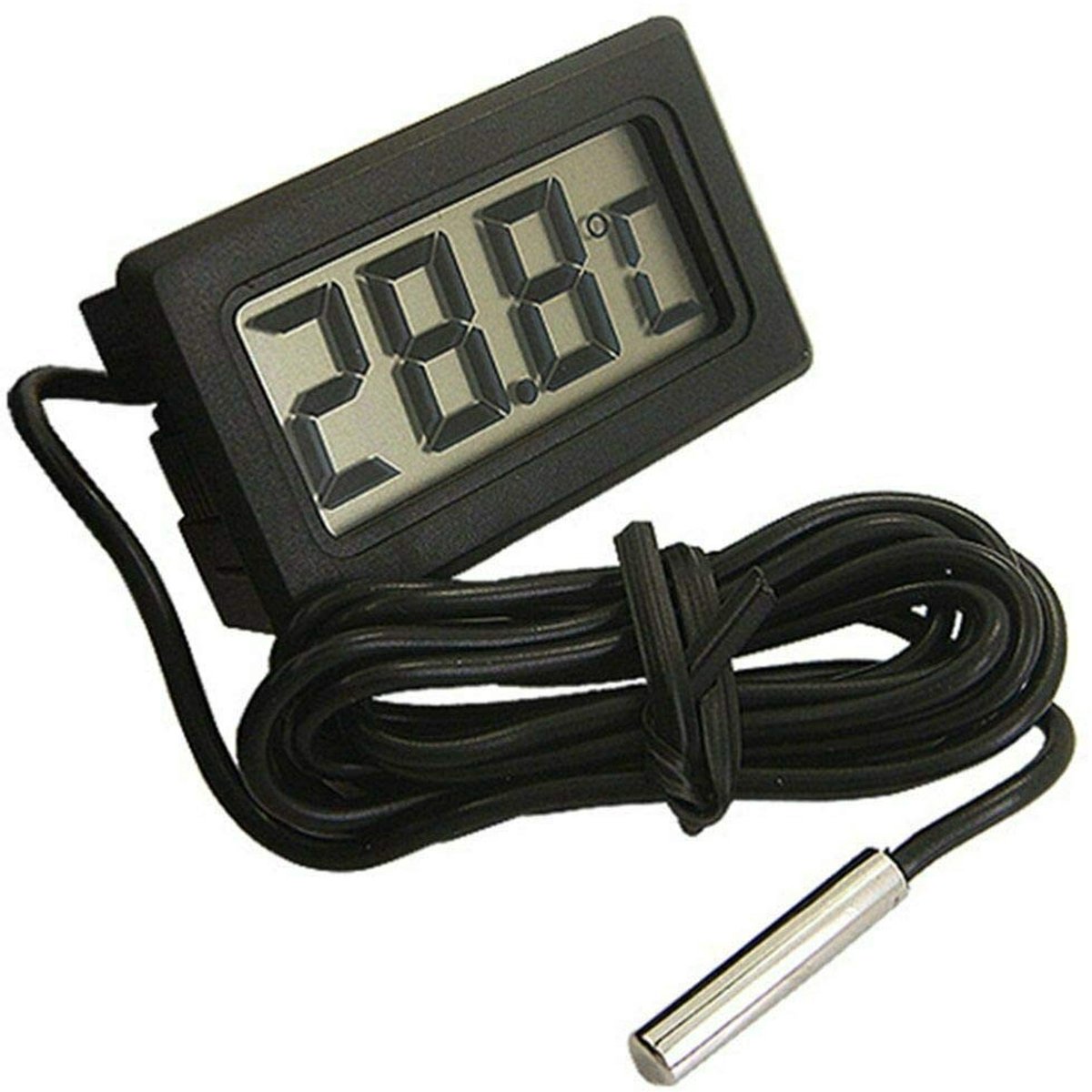 Dailygoods - Digital LCD Thermometer - Externe Sensor - Nauwkeurige metingen - Voor Koelkast en Vriezer - Geschikt voor Aquariums - Betrouwbare temper...