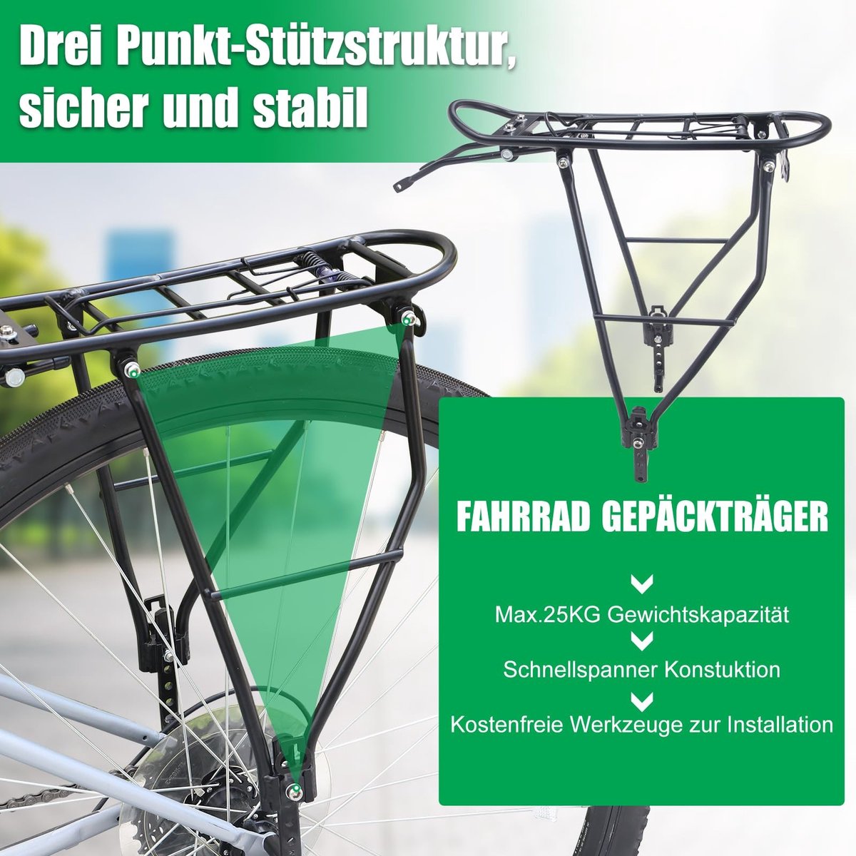 Dailygoods- Fietsbagagedrager Verstelbaar - Bagagedrager Fiets - Dakdragers - Bagagedrager Kussen - Bagagedrager Verbreder - Lichtgewicht Ontwerp voor 26"-29"/700c Racefietsen thumbnail 5