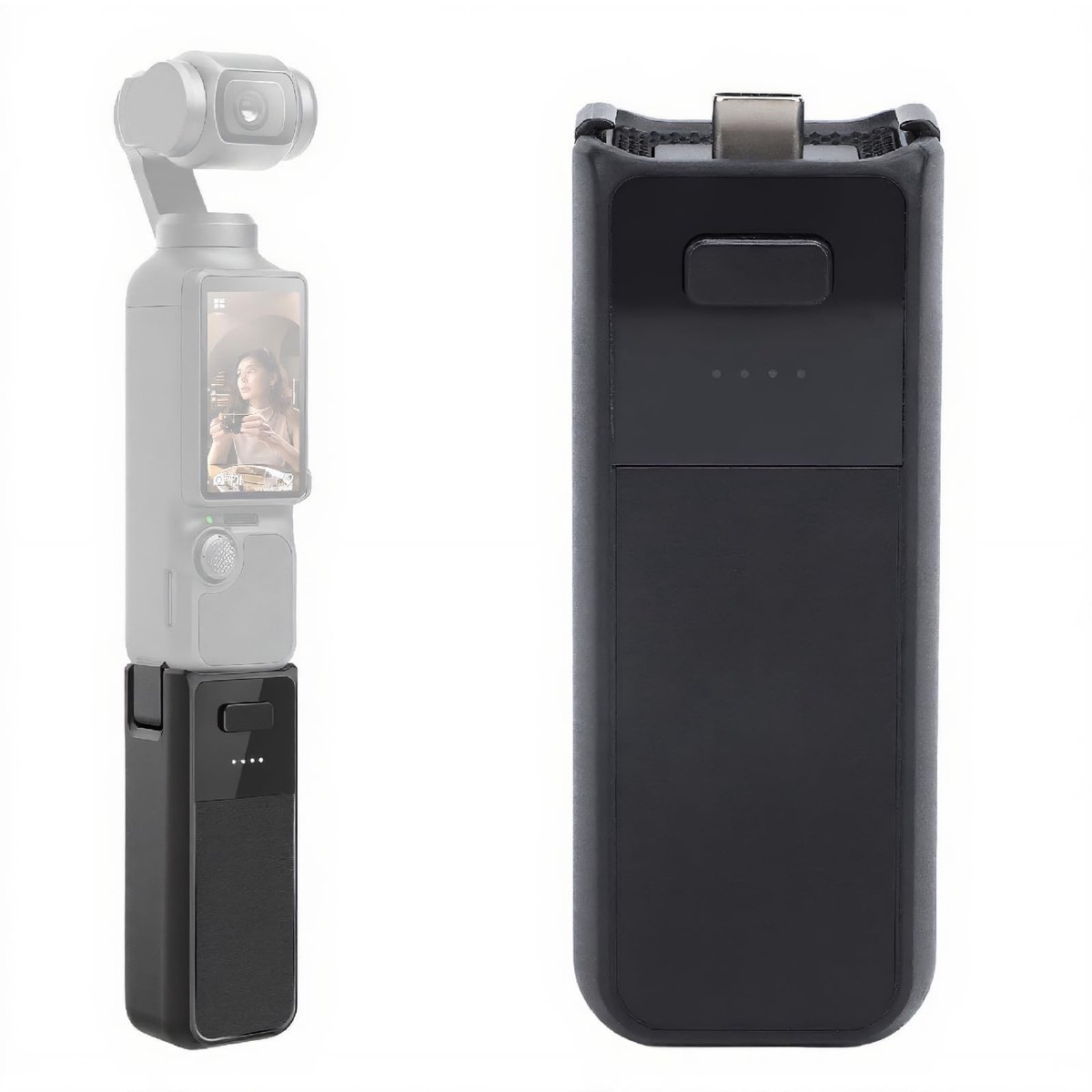 Dailygoods - Batterijhandvat - Handgreep voor Pocket 3 - Verhoogde gebruiksduur - Zwart - Power bank handgreep - Geschikt voor creatieven - Compact model