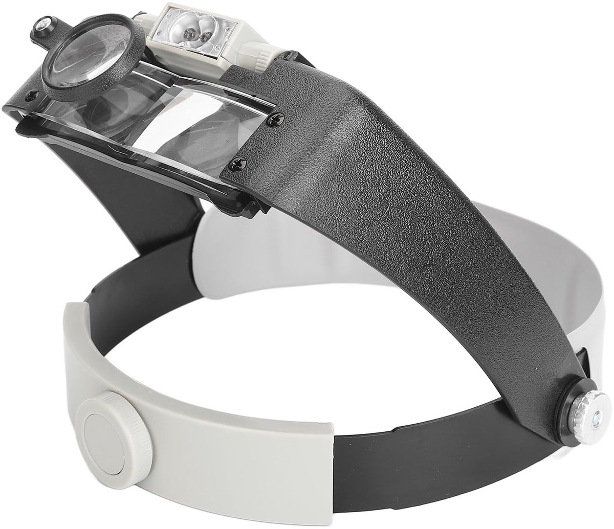 Dailygoods - Hoofdband Vergrootglas - LED-licht - Voor Dichtbij Lezen - 1,5X 3X 8,5X 10X - Handig voor Sieraden en Reparaties - Ergonomisch Ontwerp