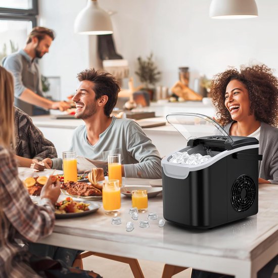 IJsblokjesmachine - IJsmaker Tafelmodel - Dranken Koelen - 8 IJsblokjes Per 6 Minuten - 12 kg Per Dag - Zilver — afbeelding 5