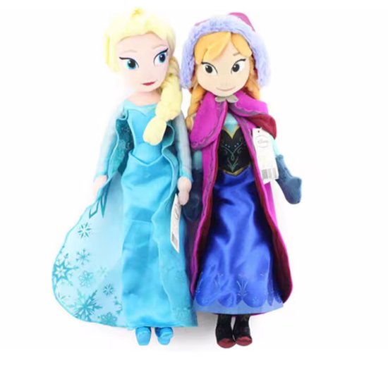 Disney Frozen Pluche Knuffel Elsa en Anna 40 cm | Frozen Plush Peluche Knuffel pop | Elsa Anna Olaf | Knuffelpop voor kinderen