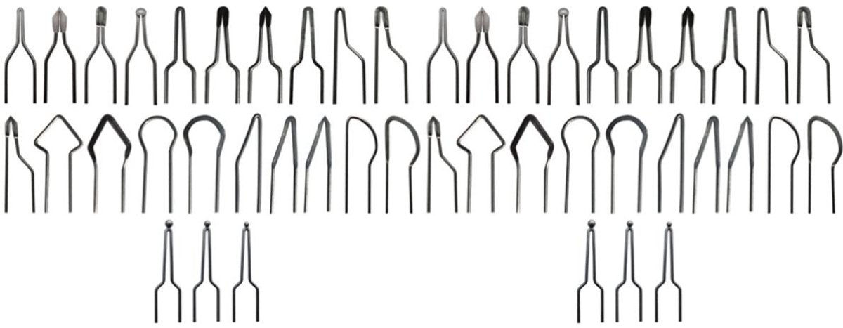 JHUBERS- Pyrografie Set 23 Draadpunten - Professionele Reservepunten - Diameter 1 mm - Temperatuur 0-1000 ℃ - Compatibel met 30-50 W Apparaten - Zilver - Brandpunten