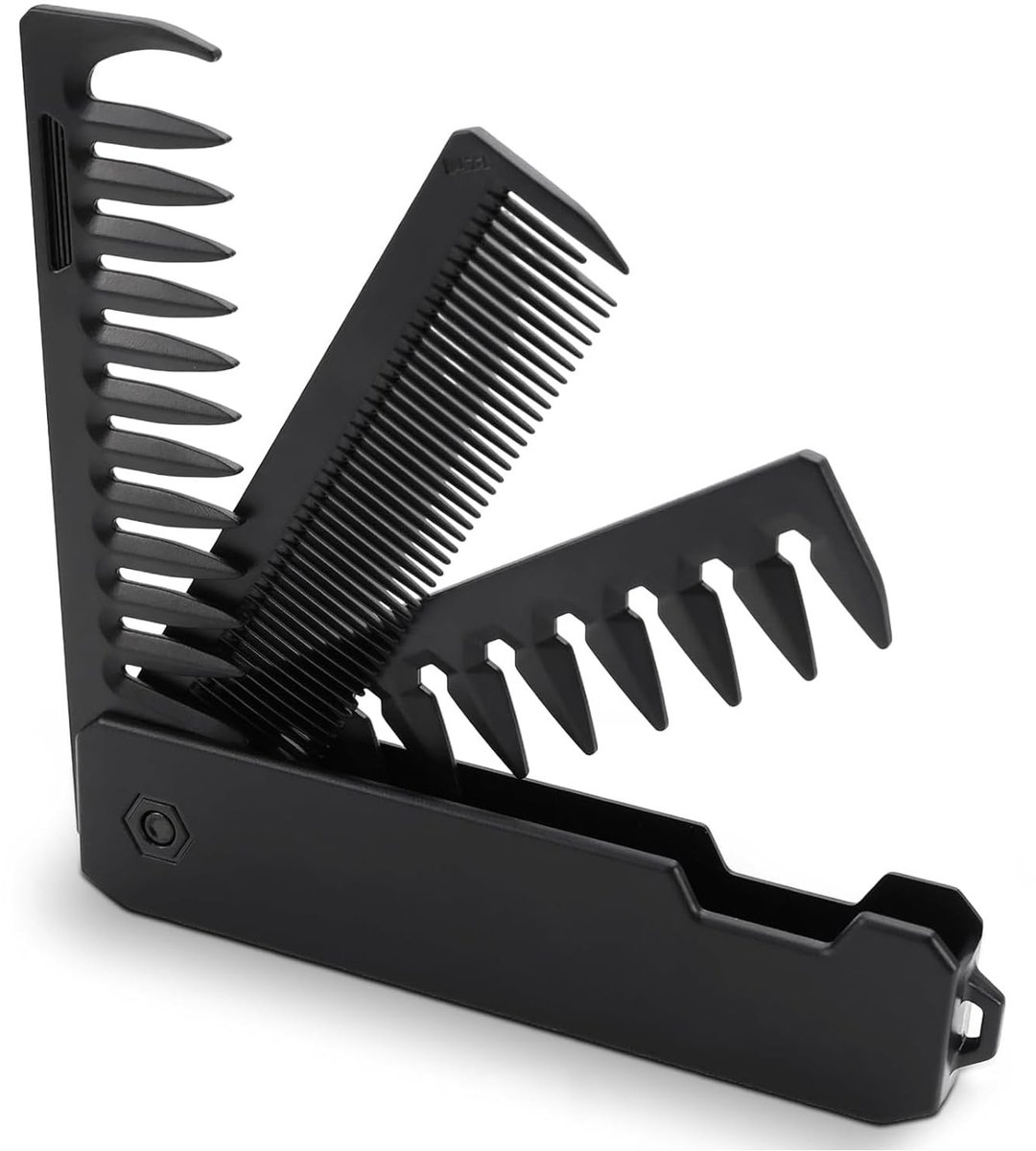 ZEYNOMAX- Opvouwbare Kam 3-in-1 - Baardkam - Haarborstel - Fijne/Grove Tanden - Compact/Draagbaar - Hoogwaardig Materiaal