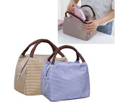 KZQ Thermische lunchtas set van 2 opvouwbare lunchkoeker geïsoleerd oxford stof 23x17x13 cm draagbaar voor school camping reizen