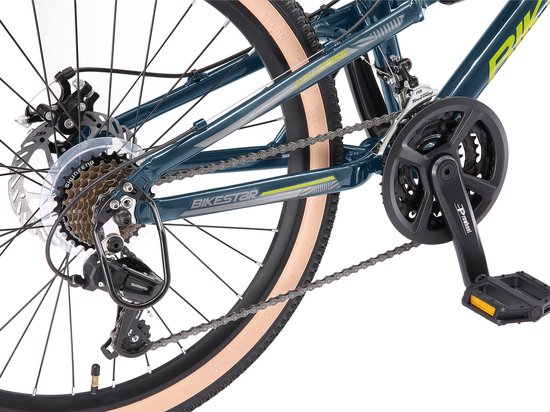 Bikestar 24 inch Alu MTB Fully, 21 speed, groen van Bikestar — afbeelding 4