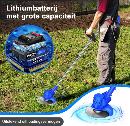 21V Draadloze grasmaaier - telescopische - lichtgewicht elektrische onkruidmaaier — afbeelding 3