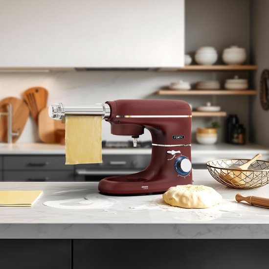 Keukenmachine met Pastamaker - Deegmaker - Zelf Pasta Maken - 8 Dikte-instellingen - 62L Kom - Rood — afbeelding 2