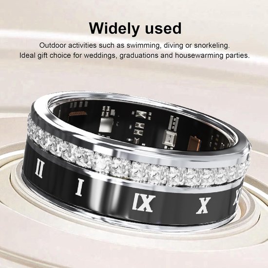 Slimme Ring - Fitness Tracker - Dagelijkse Activiteit - IP68 Waterdicht - 18mAh Batterij - Zilver — afbeelding 4