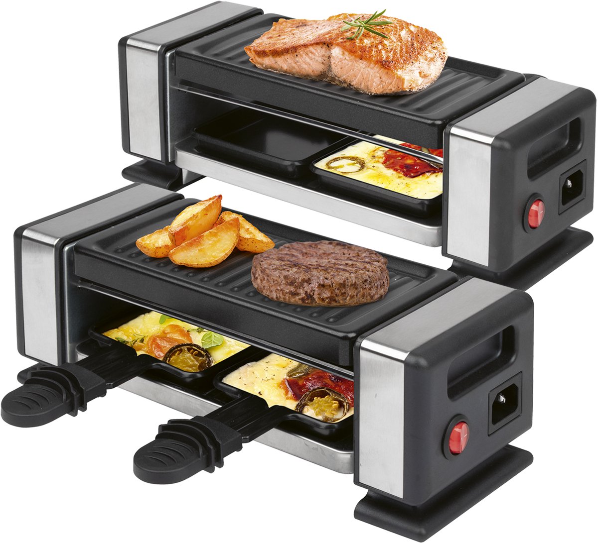 ProfiCook RG 1324 – Gourmetset – Raclette – 2 of 4 Personen - 2x350W