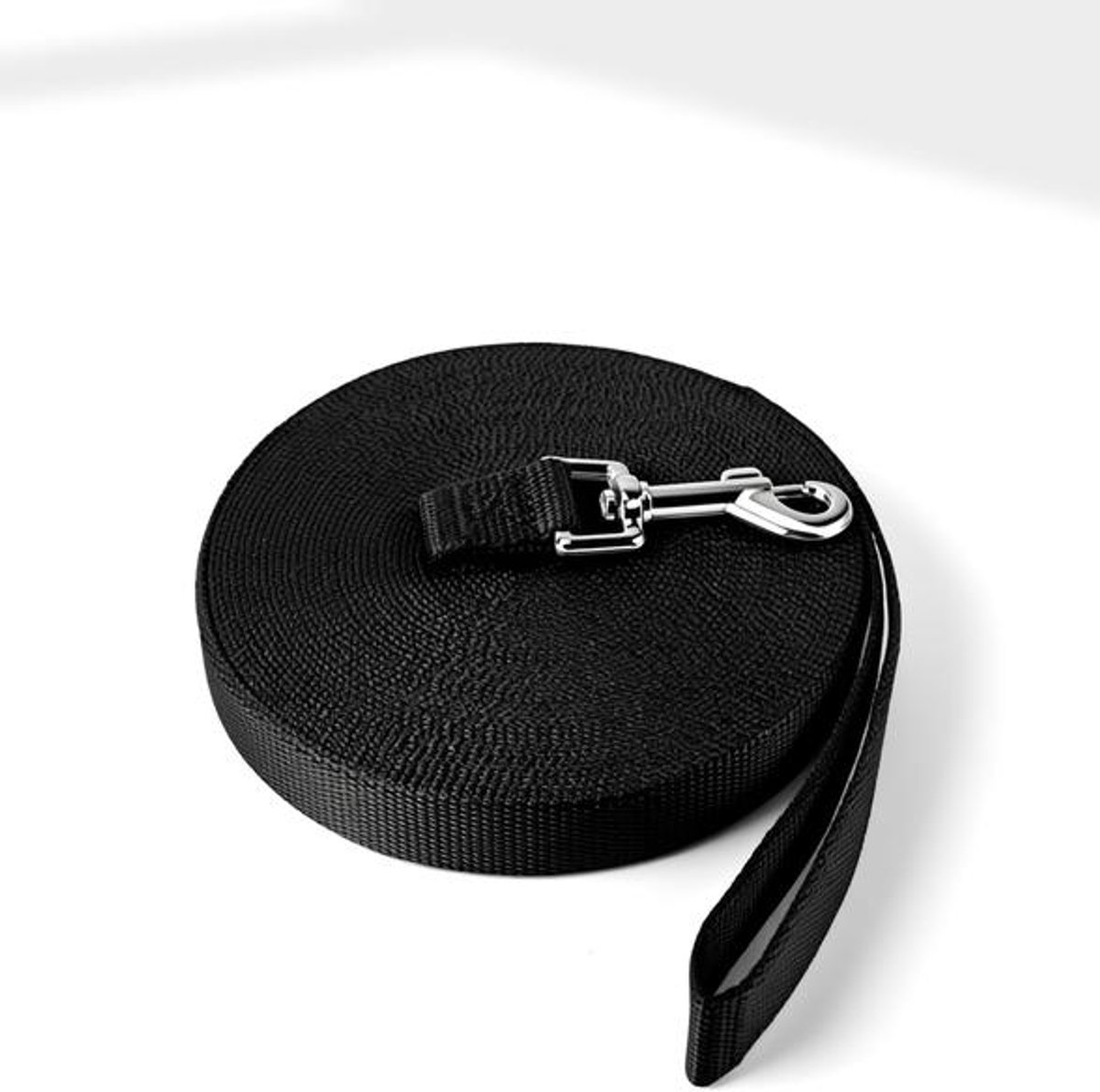 ElleMooi Trainingsriem voor honden/puppy 20 m zwart, extra lange hondenriem, nylon lange hondentrainingstrap voor terugroepen, wandelen, kamperen, jagen, tuin