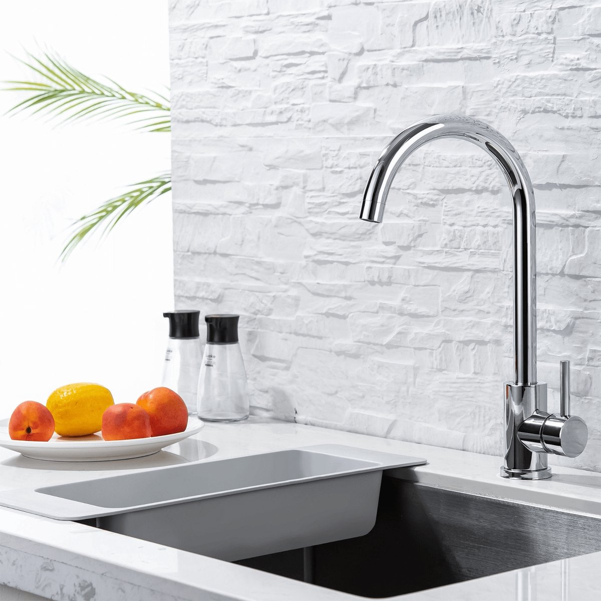 LOMAZOO Keukenkraan - Kraan Keuken - Keuken Kraan - Mengkraan Keuken - Keukenkranen Chroom (APOLLO)