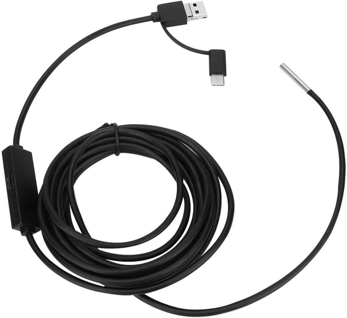 3 in 1 Waterdichte Endoscoop met 3.9mm Lens voor Smartphone en Tablet - USB Type-C en Android, 5 Meter Snake Camera voor Hoge Definitie Inspectie