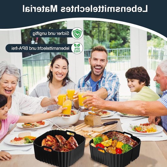 Herbruikbare silicone inserts voor Airfryer XXL 8.3L en 8L, vaatwasmachinebestendig, ideaal voor bakken en koken — afbeelding 3
