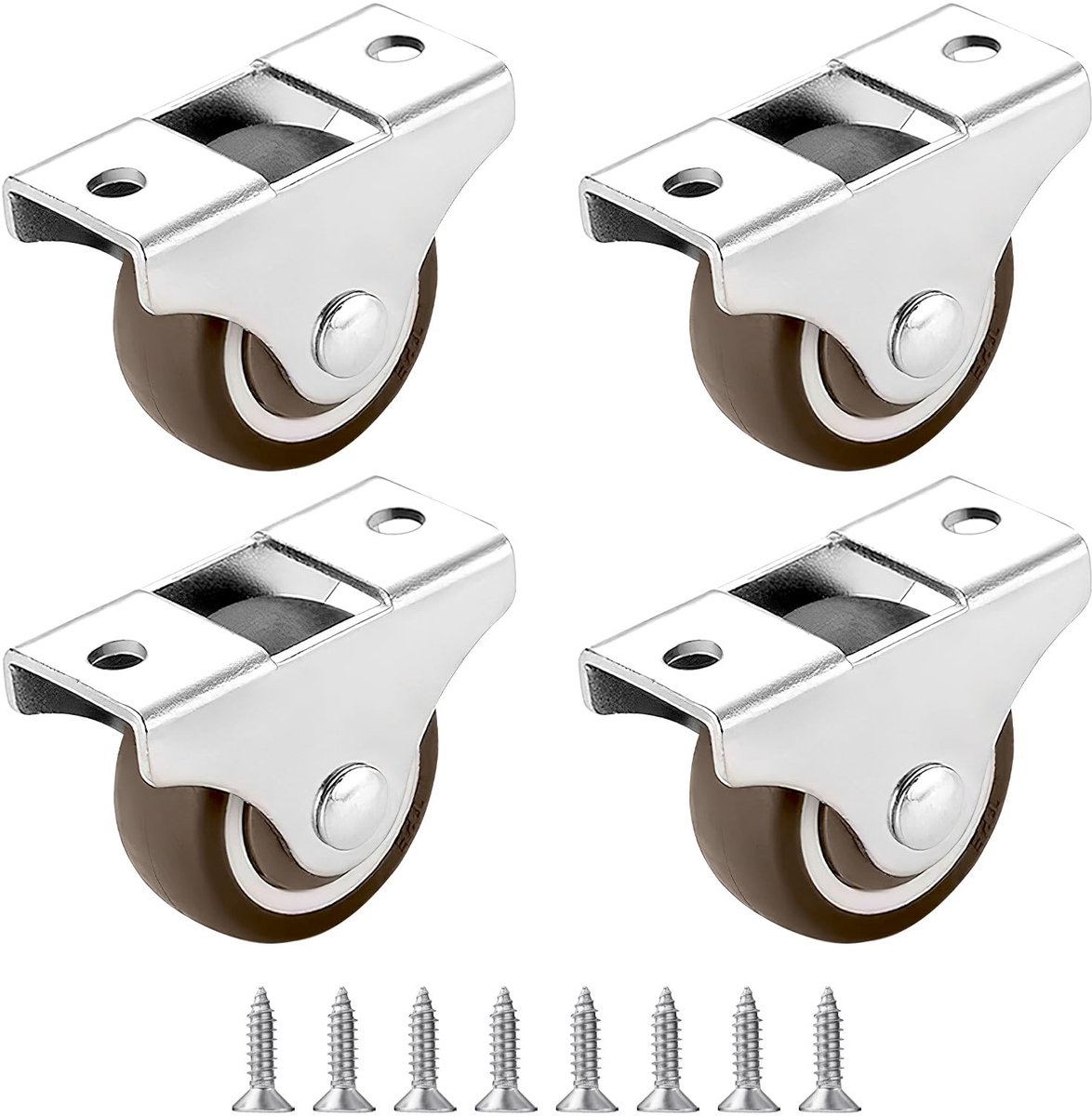 Dailygoods- Zwenkwielen Set van 4 - Rubber Meubelwielen - Geruisloos - Zwenkwielen met Rem - Veilig voor Vloertypes - Geschikt voor Binnen/Buiten
