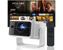 Mini Beamer 4K - Draagbare Smart Projector met Android 11 - WiFi 6 & Bluetooth 5.4 - 30000 Lumen - Auto Keystone - 180° Draaibaar - Full HD 1080P - Home Cinema