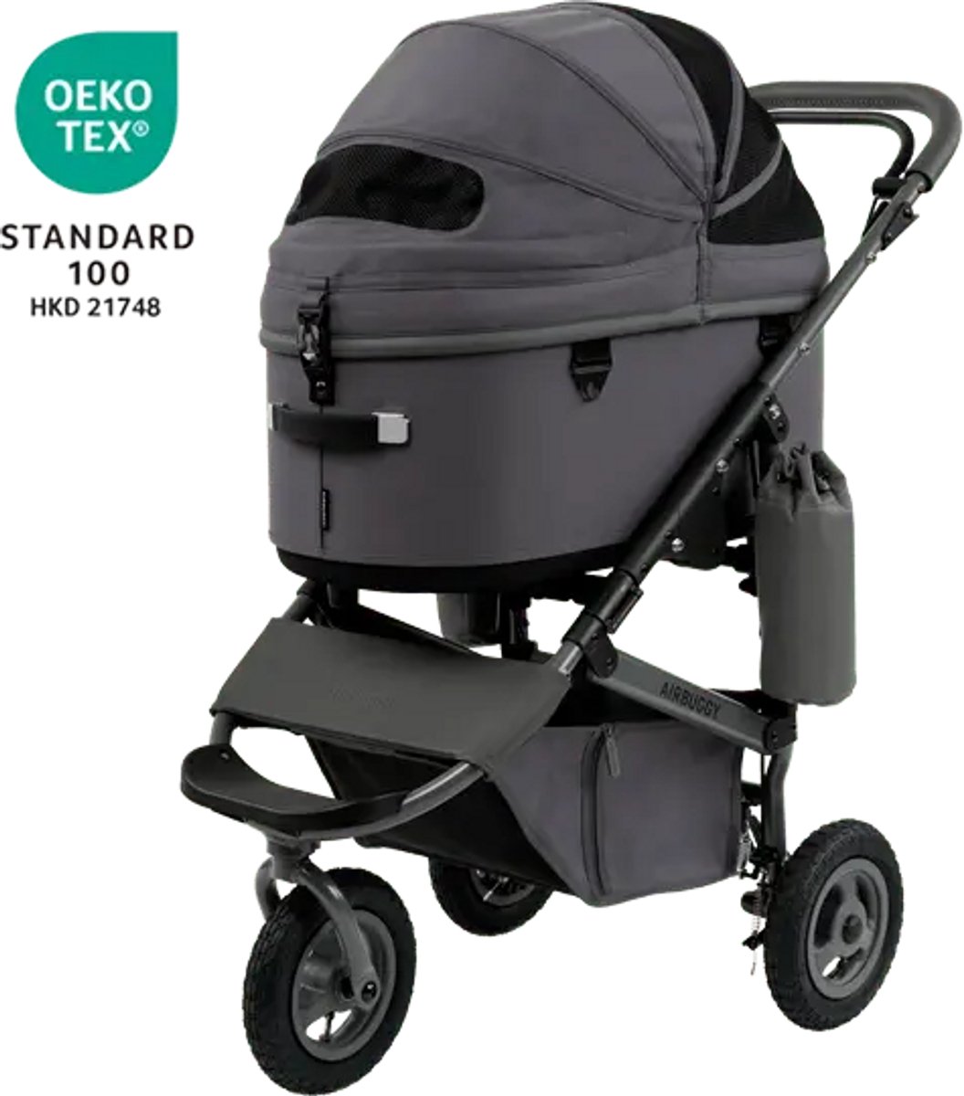AirBuggy DOME 3 Premier Set Large – Dim Grey - Hondenbuggy - Luxe wandelwagen voor huisdieren