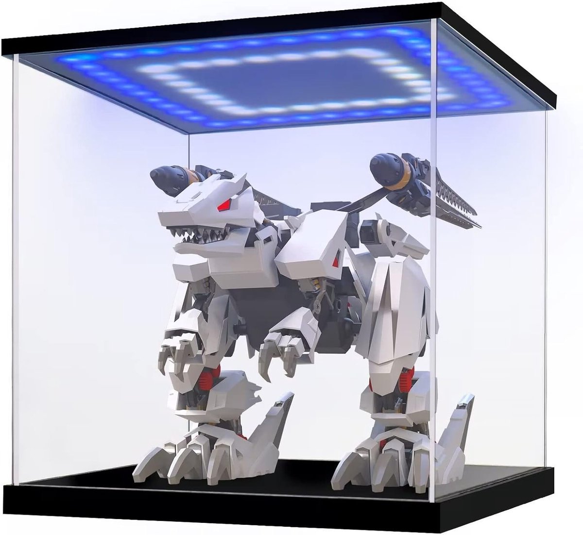 Transparante acryl vitrinekast voor verzamelobjecten met LED-verlichting - Ideaal voor figuren en miniatuurauto's (15x15x15cm)