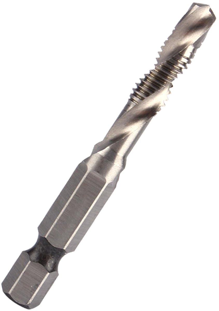 Dailygoods- Boor M6 - HSS Zeskantschacht - Schroefdraad Tap - Spiraalvormige Fluiten - Roestbestendig Materiaal - Geschikt voor Zacht Metaal - Tapboor