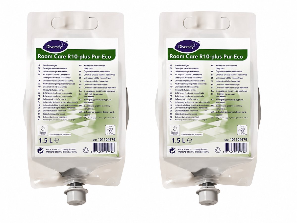 ROOM CARE R10-PLUS PUR-ECO 2 X 1,5 LTR - NEUTRALE VLOERREINIGER
