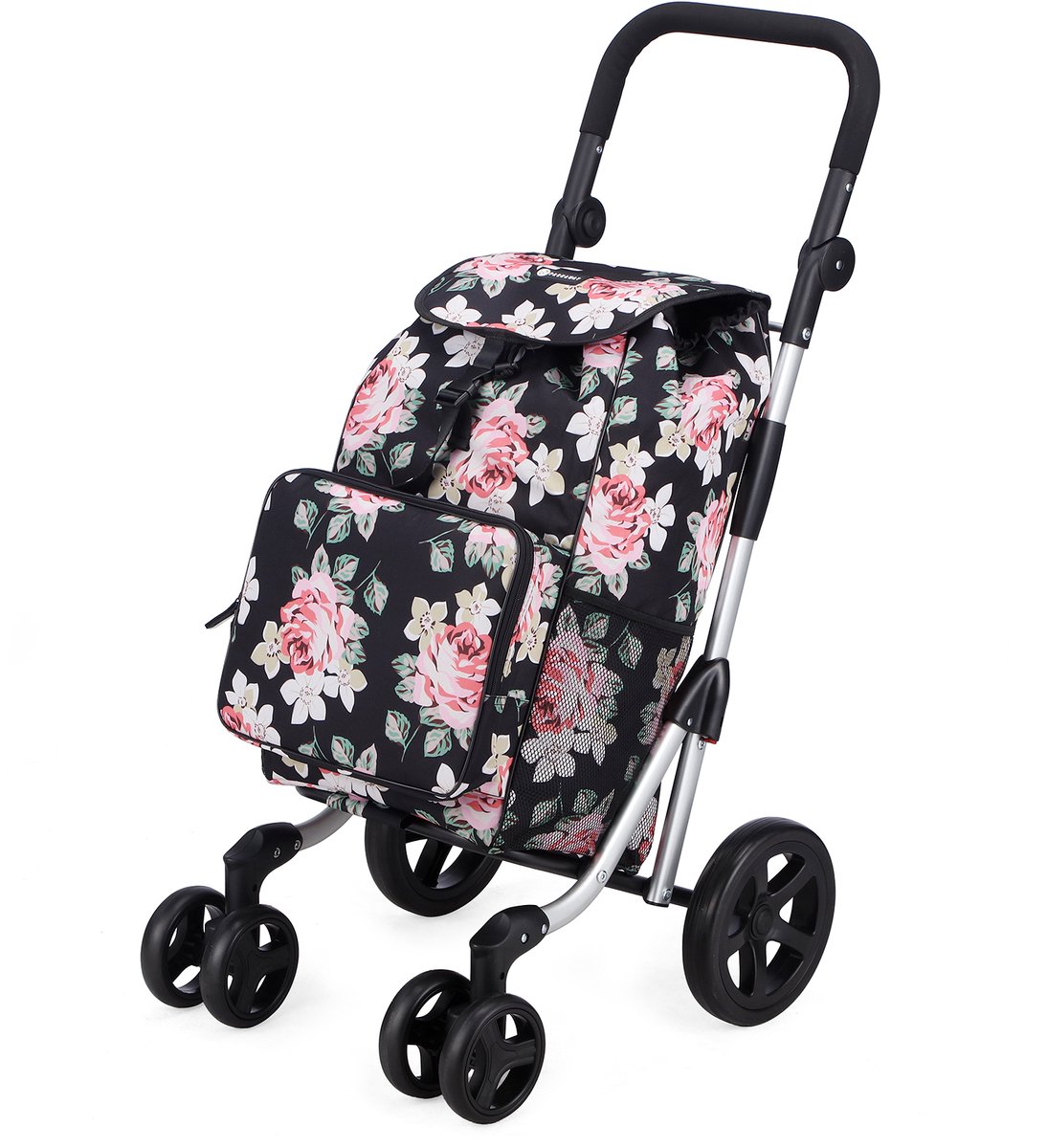 Packaway - Boodschappentrolley - 4 wielen - koelvak - 60 liter - Black Flower