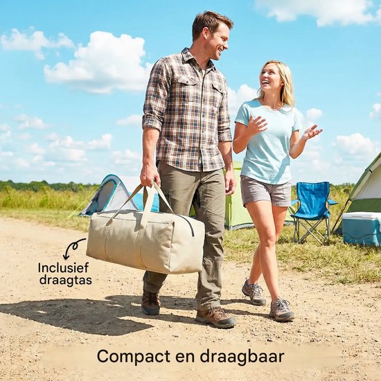 Opblaasbare tent - pblaasbare glamping tent - Waterdicht - Tot 3 personen - Crème wit - Camping - Tuin - Glamping - 220L x 220B x 200H cm — afbeelding 5