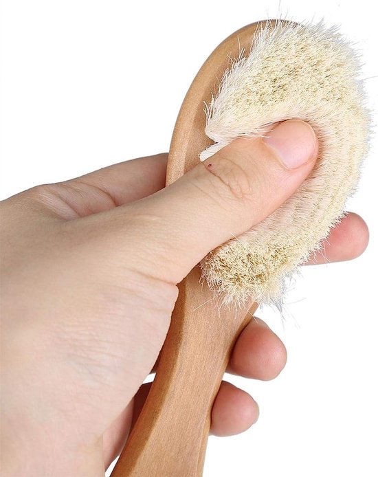 Baby borstel - Babykam - Babyhaar kammen - Zachte borstel - Kraamcadeau - Geitenhaar borstel - Houten babyborstel - Baby haarverzorging - Newborn brush - Baby hair brush - Houten kam - Jonyx — afbeelding 3