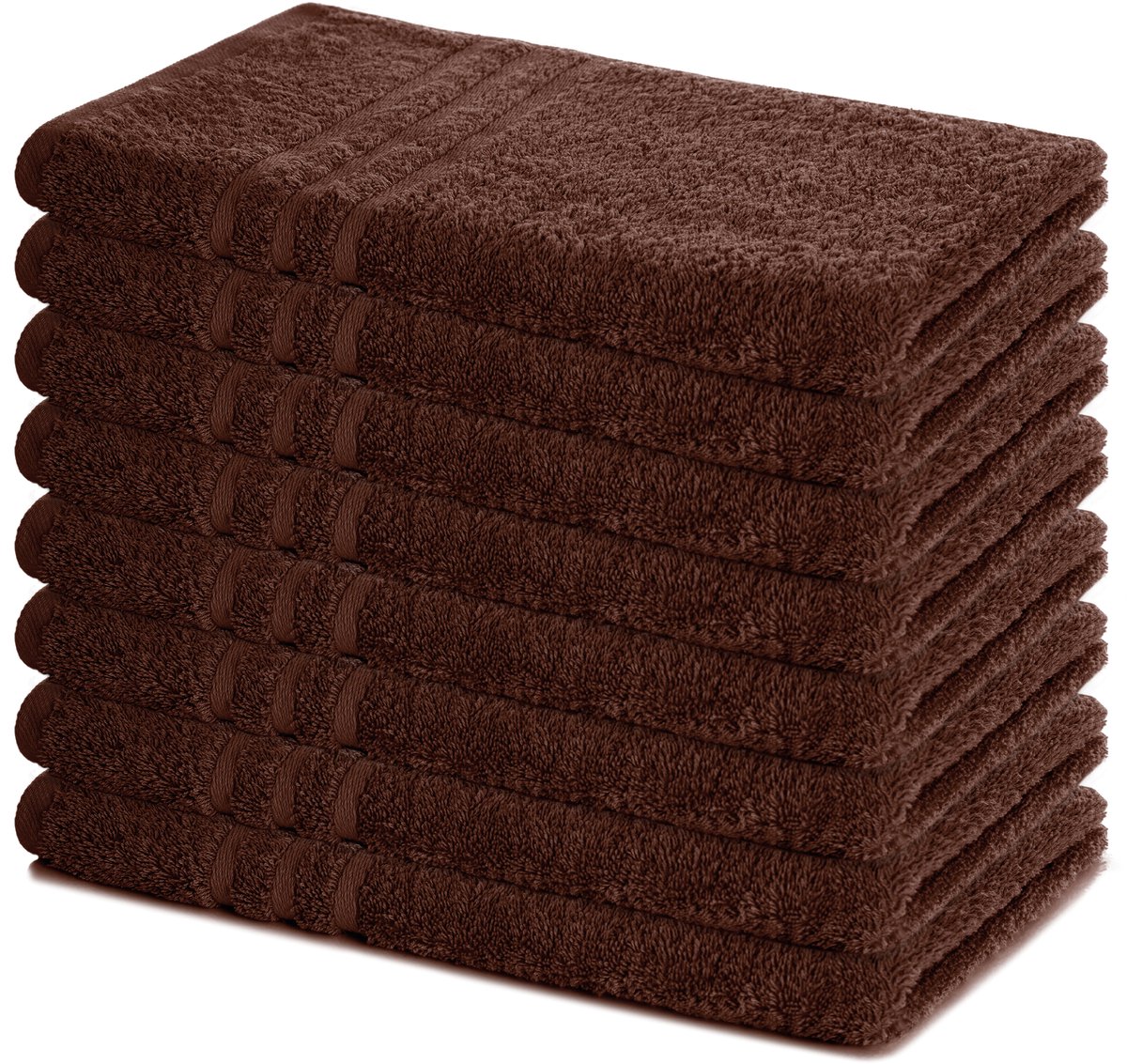 Lavea® Set van 8 Handdoeken 50x100 cm, 100% Katoen – Zacht en Absorberend – Perfect als Handdoek voor Thuis en Hotel – Koffiebruin