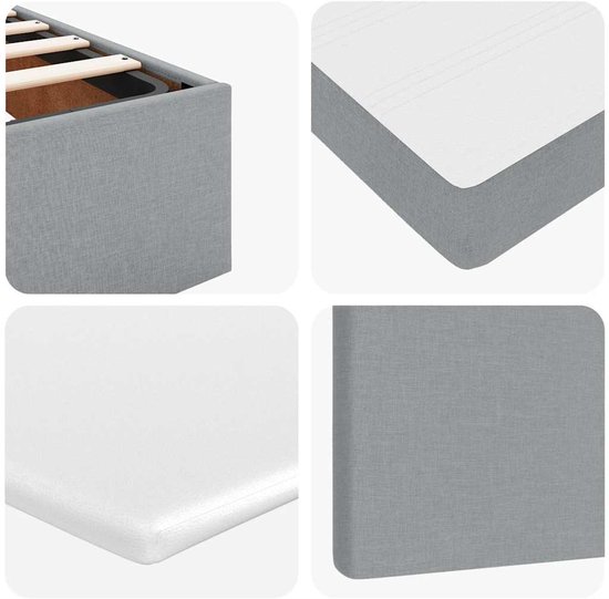 vidaXL Lit ottoman avec matelas, 140 x 200 cm, tissu, gris clair