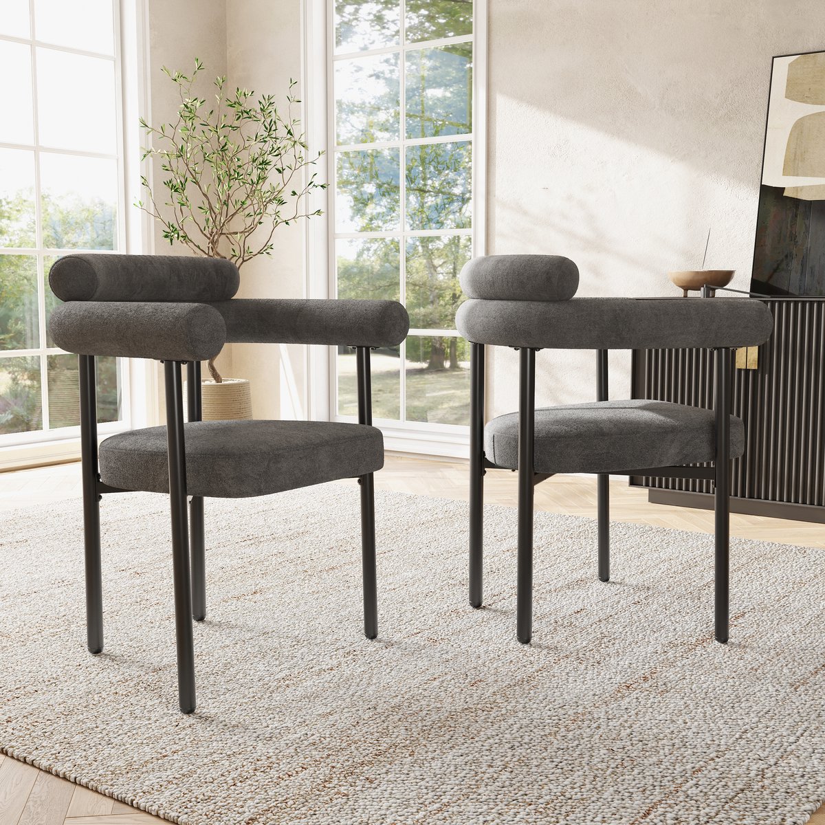 REDOM Eetkamerstoel Set Van 2 - Ergonomisch En Comfortabel - Modern - IJzeren Onderstel -