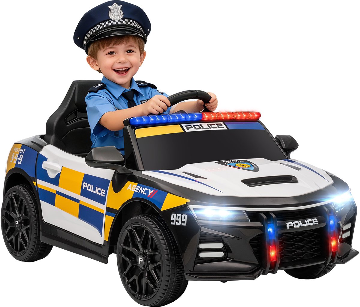 AIYAPLAY elektrische kinderauto - Kunststof, metaal - 96 x 60 x 45 cm - Meerkleurig