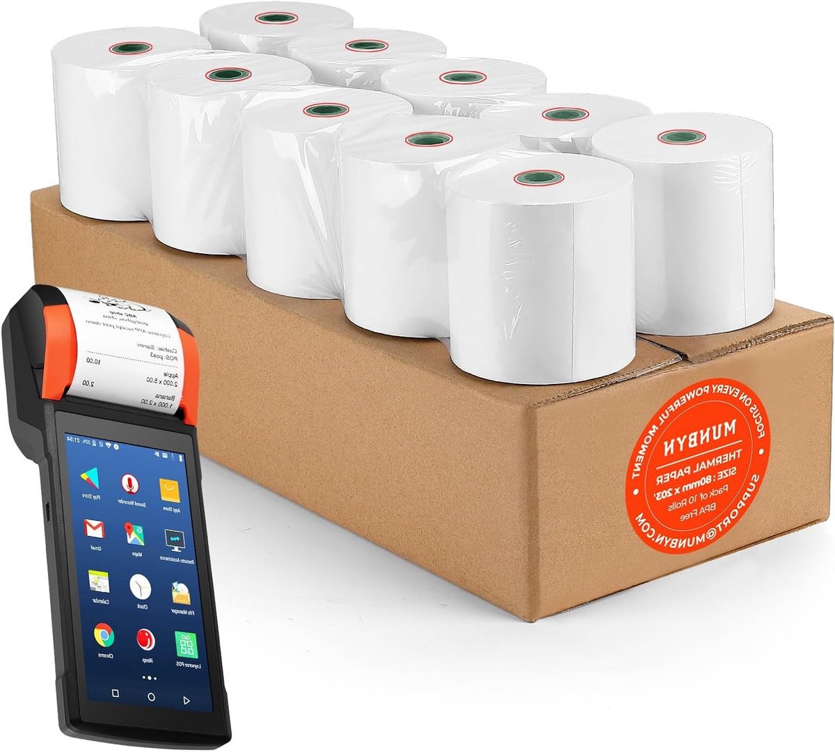 Thermisch Papier voor POS Afdrukken - 80mm x 50mm - 10 Rollen Kassa Bonnen - Hoge Kwaliteit, Snelle Afdruk, Geschikt voor Diverse Printers