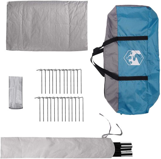 vidaXL - Tipi - Tent - met - dak - Blauw - 800 - x - 800 - x - 430 - cm - Polyester - en - Staal van Vidaxl — afbeelding 4