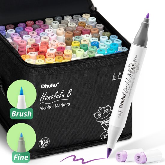 Ohuhu - Honolulu B Brush & Fine - Alcohol Art Markers…