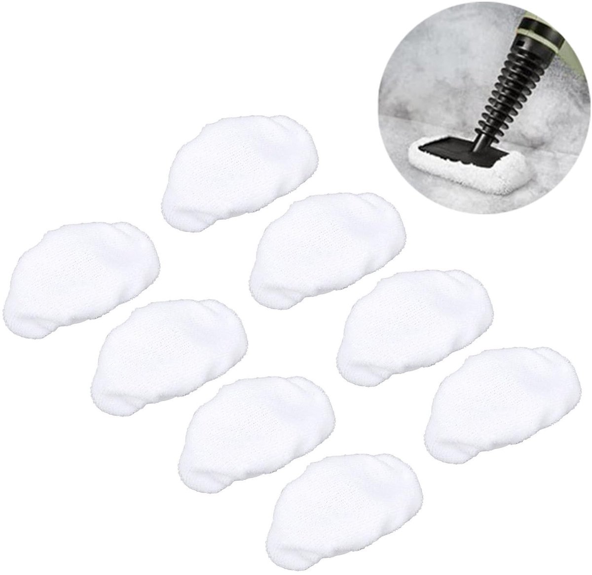 Dailygoods- Vervangingspads wasbaar - 8 stuks - ultrafijne microvezeldoeken - stoomreiniger - herbruikbaar - superieure reinigingskracht - Stoomreinigerdoeken