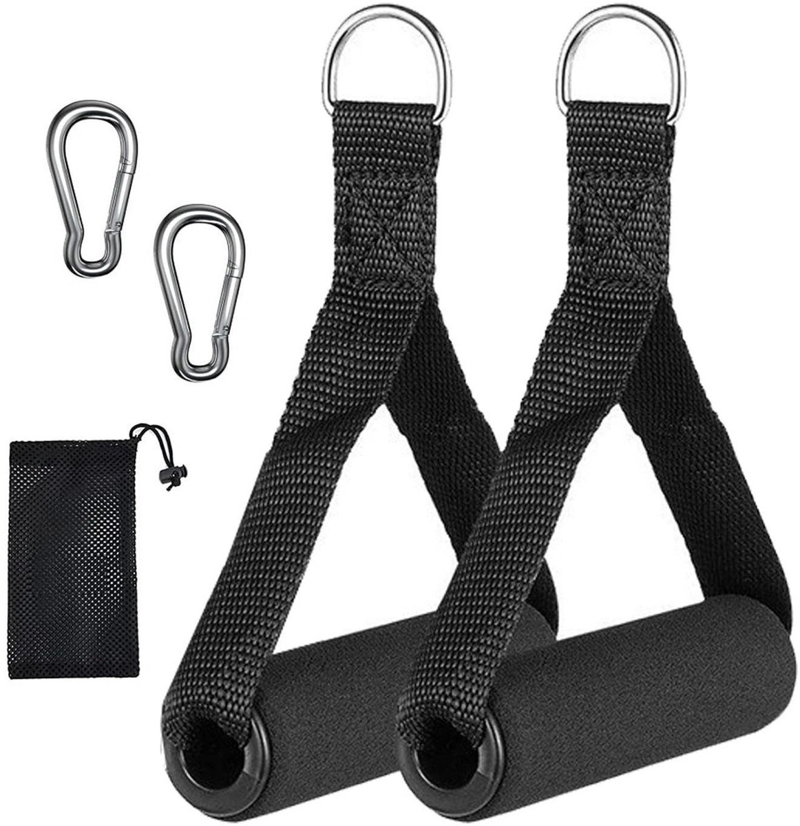 Dailygoods- Trainingsbandgrepen - Stabiele Karabijnhaak - Geschikt voor Weerstandsbanden/Kabels - Duurzaam/Versterkt Nylon - Voor Krachtoefeningen/Pilates/Yoga - Hoogwaardige Tactiele Ervaring - Fitnesshandgrepen