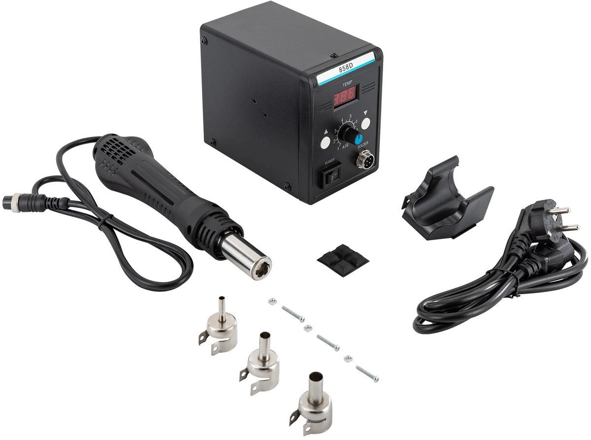 Novari - Soldeerstation - Soldeerbout - Hetelucht station - Soldeerbout set - Solderen - Snelle opwarming - 700W - <45 dB - 1,6kg – foto 7