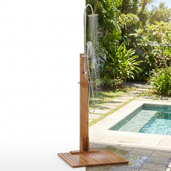 Douche extérieure - Douche de jardin - Pour Jardin - Camping - Piscine - Naturel