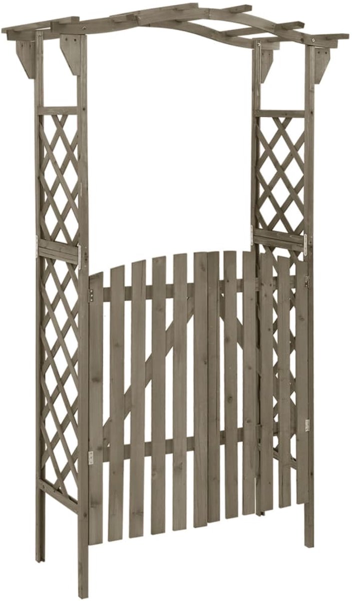 Tuinboog - 116 x 40 x 204 cm - massief - weerbestendig - grijs