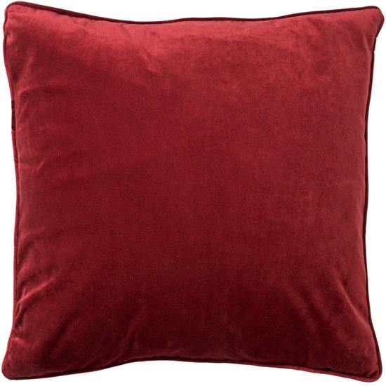 Dutch Decor FINN - Kussenhoes 45x45 cm - velvet - effen kleur - Merlot - rood - met rits - zonder binnenkussen