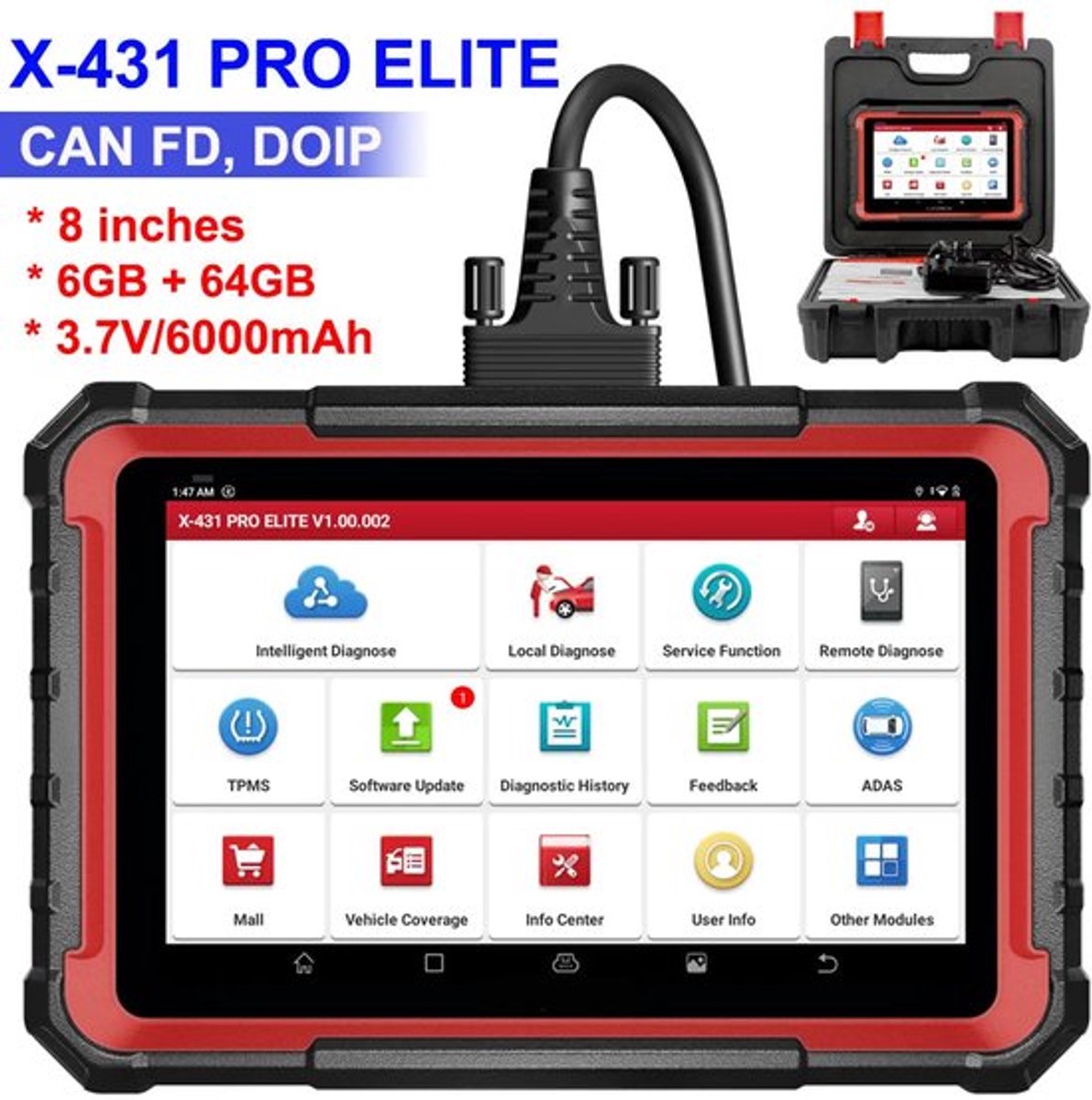Auto Diagnose Scanner – Autodiagnose Apparaat – Diagnose Tool – OBD Scanner – ECU Codering – Bi-directionele Besturing – Android 10