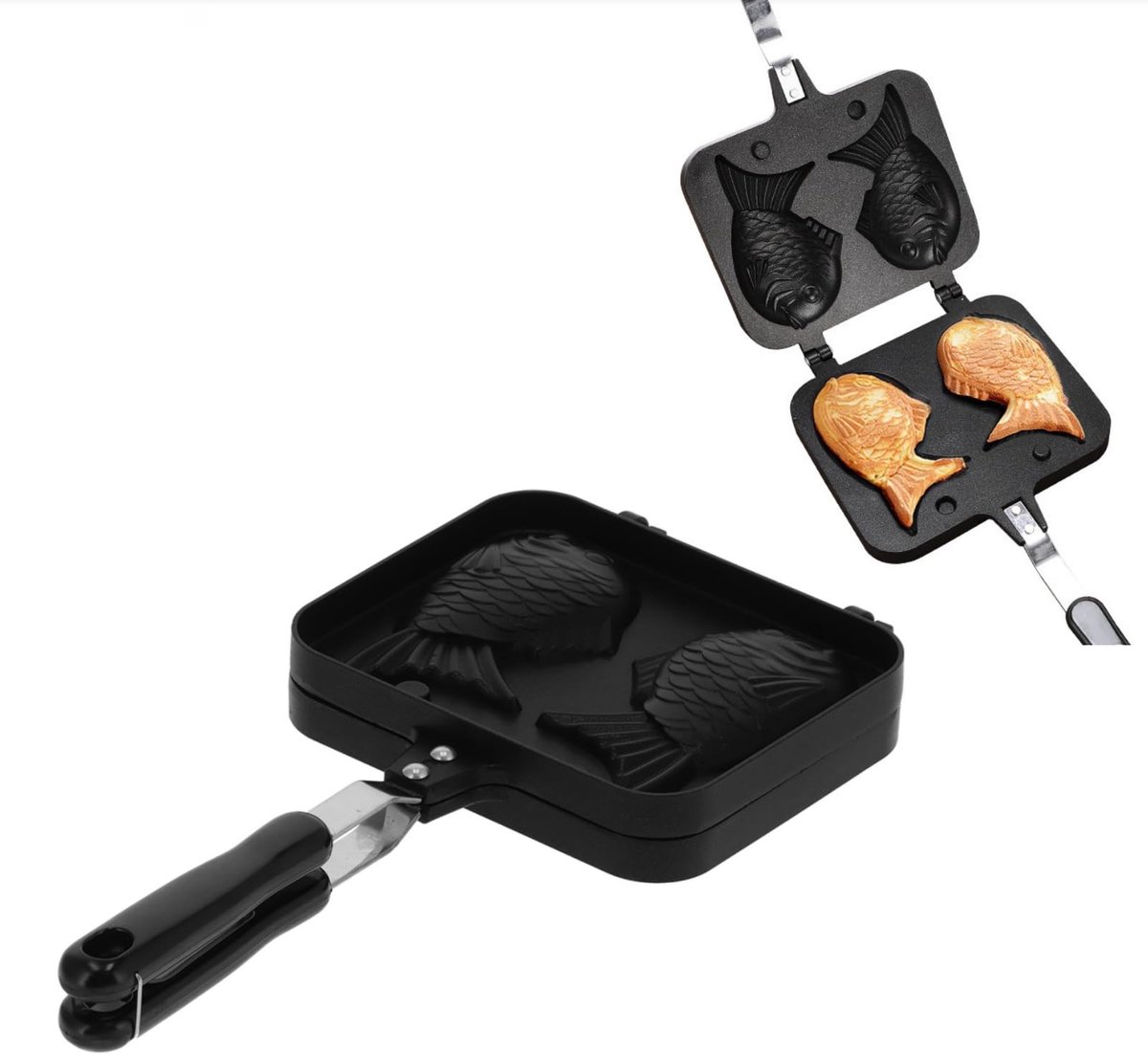 Allecto - Taiyaki Wafel Maker - Fishshaped Wafel Cake Maker - Antikleef - Rood - DIY Koken - Dessert Maker - Geschikt voor Feestjes - Kleur Rood